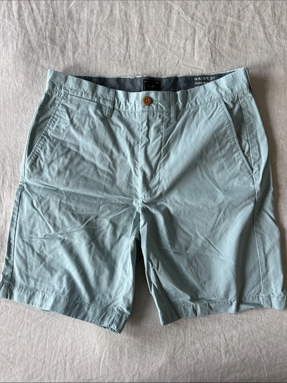 J. Crew Men's Pale Blue Flat-Front Chino Shorts